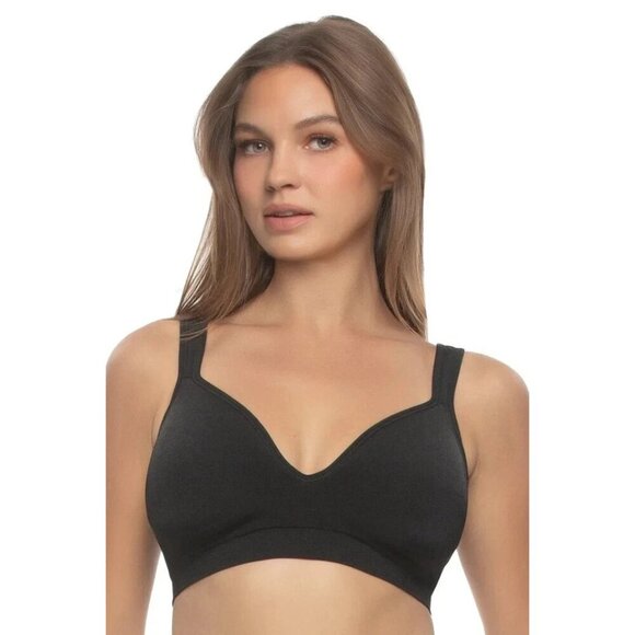 NEW 2-Pack Felina Women's S Adaptive Cup Wire Free Bra Black Beige - Picture 4 of 8